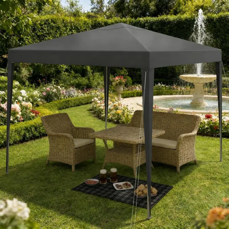 Gazebo portable pop-up pour jardin, tente de réception avec sac de transport, structure légère et facile à monter pour le camping, la terrasse et le jardin, usage familial