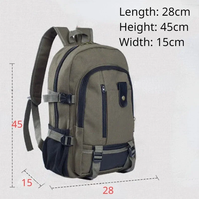 2024 New Mountaineering Bag Backpack for Men Canvas Large Capacity High School Backpacks Outdoor Travel Camping Bag Computer Bag