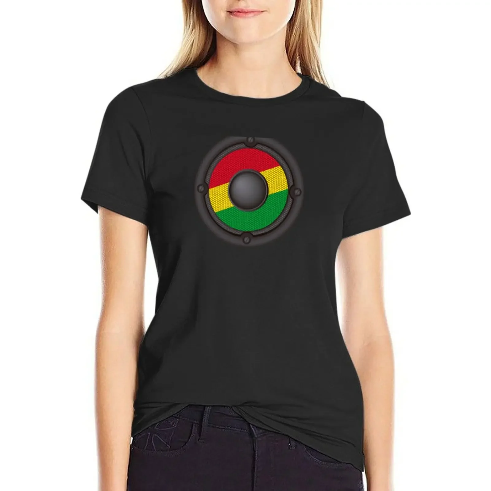 

Reggae Music Sound System Rastafari Flag T-Shirt female plus size tops anime clothes kawaii clothes t-shirts for Women loose fit