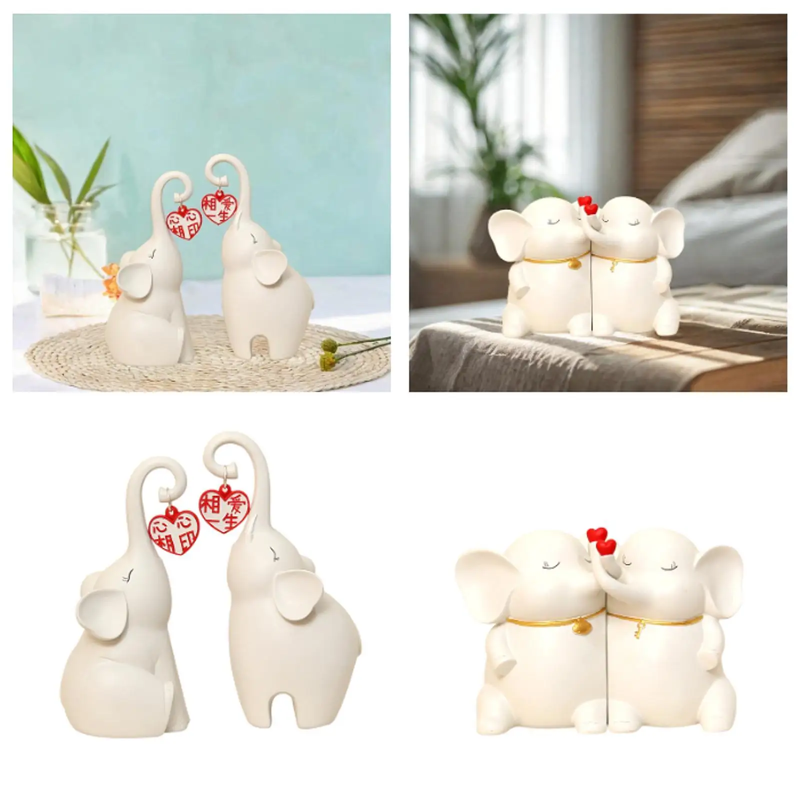 ブックエンド 象の彫像 ウェディングギフトコレクション オーナメントブックエンド 本棚 リビングルーム ゲストルーム 玄関 オフィス用