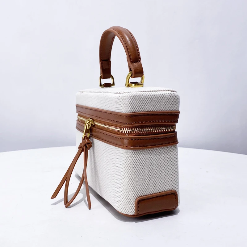 حقيبة صندوق بو من القماش المطرز للنساء حقائب يد وحقائب يد فاخرة 2025 جديدة على الموضة صغيرة بسحاب للكتف متقاطعة مع الجسم شحن مجاني سريع الوصول