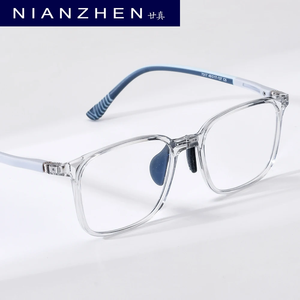 NIANZHEN Ultralight TR90 Kids Eyeglasses Square Brand Design Glasses Frames Teenage Silicone Eyewear Girls Boys Spectacles 7317