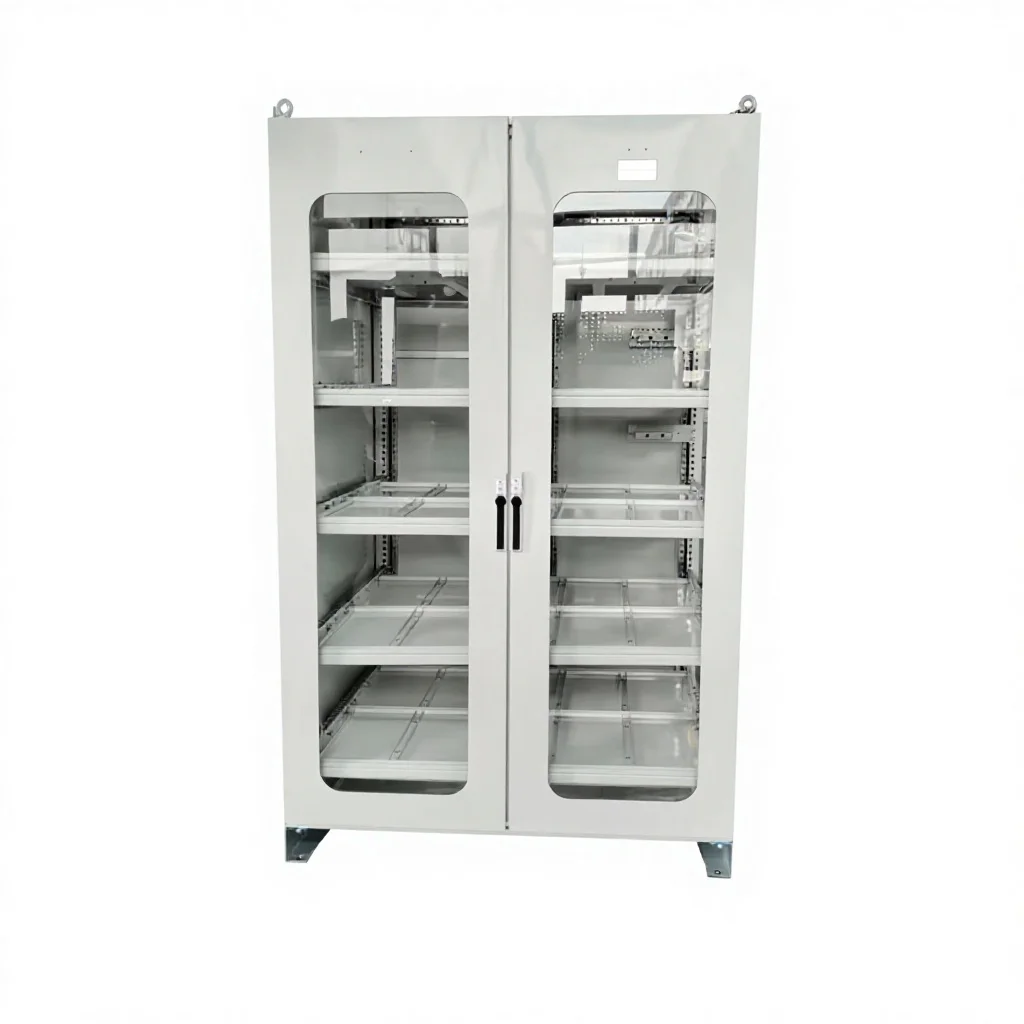 High quality distribution box carbon steel network cabinet with lock glass door rear opening door IP56