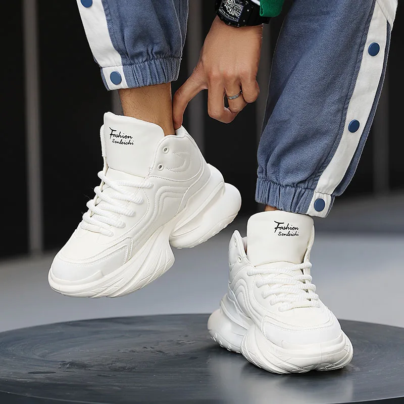 

Four Season New Men's Casual Shoes with Rubber Soles Anti Slip Wear-resistant Thick Soles Trendy Men's Shoes for Wearing Outside