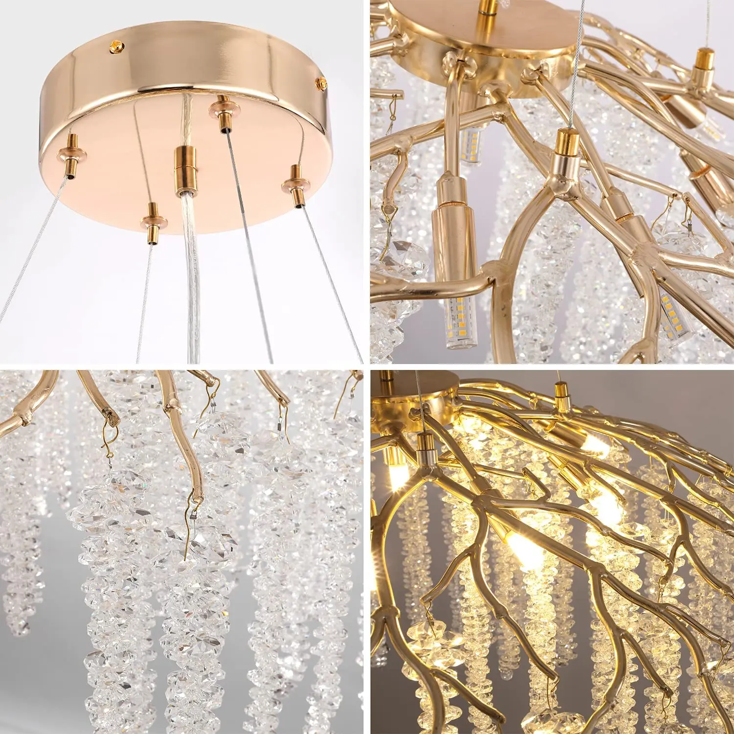 

Американская хрустальная светодиодная люстра для потолка, глянцевая, для гостиной, столовой, художественная подвесная лампа, декоративная люстра для виллы, холла.