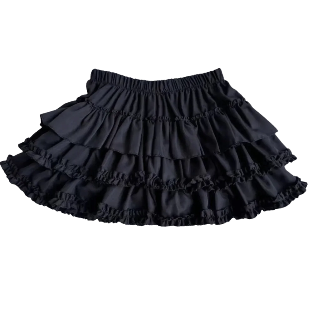 Eleganter Hochtaillierter Plissierter Ballonrock A-Linie mit Rüschensaum Flauschiger Kuchenrock Plissiertes Design Kurzer A-Linien-Rock Cosplay – Detail 6