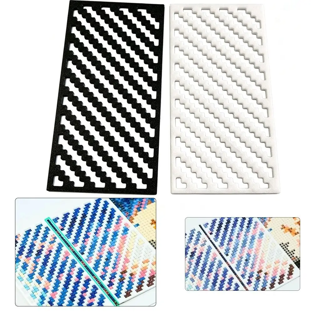 

1/9Pcs Assist Aligning DIY Diamond Painting Ruler Square Zigzag Diamond Painting Mesh Ruler Cross Stitch Tools Level Ruler