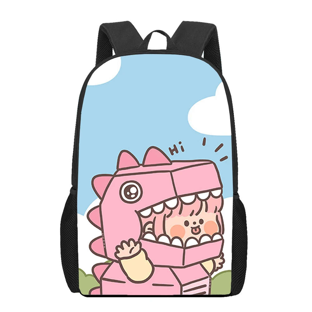 Mochilas escolares de dinosaurio de dibujos animados para niñas y niños, mochilas estampadas para mujeres, bolsa de libros para estudiantes, mochila de hombro para niños de gran capacidad