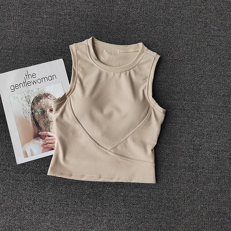Damen Yoga-BH Hochfester Stoßfester Sport-BH Gepolsterte Sport-Unterwäsche Push-Up Fitness-Top Lauf-BH Gym-BH – Detail 6
