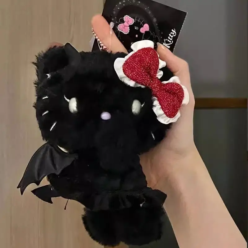 Sanrio Angel Devil Series Hello Kitty Plush Keychain Handbag Wallet Hanging Ornaments Festive Decorations Friend's Birthday Gift