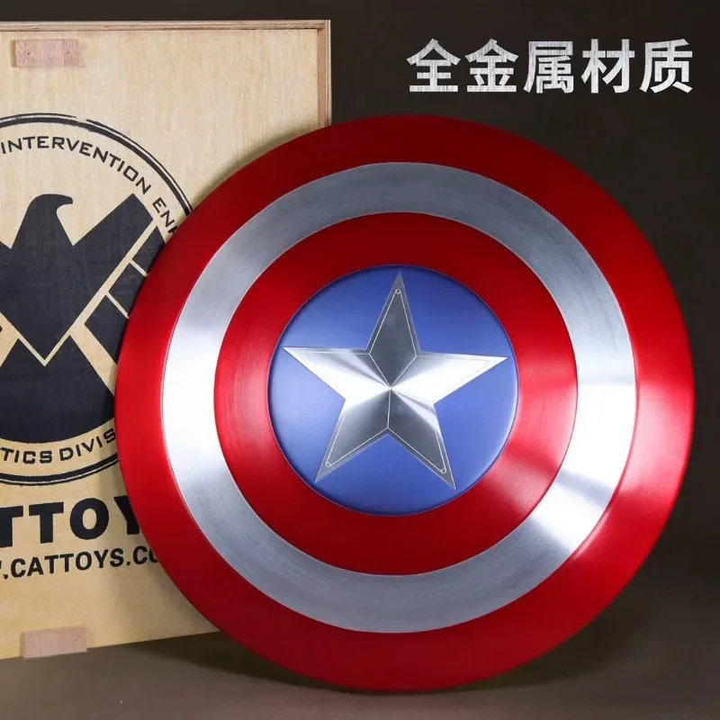 Full Metal Vibranium 1/1 Aluminum Alloy Handheld Captain America Falcon Shield Action Figurine Desk Anime Model Toy Figures Gift