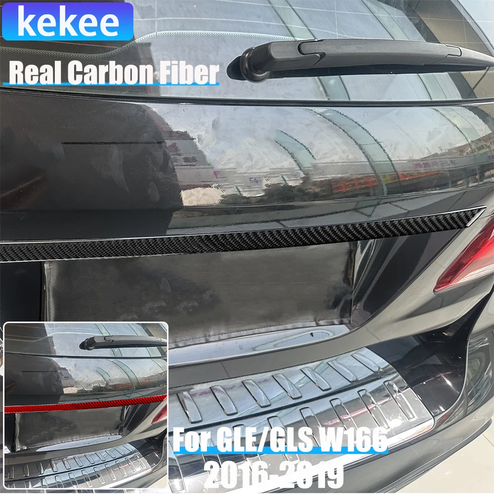 

Real Carbon Fiber Car Accessories Trunk Decorative Trim Cover Soft Sticker For Mercedes-Benz W166 GLE/GLS 2016 2017 2018 2019