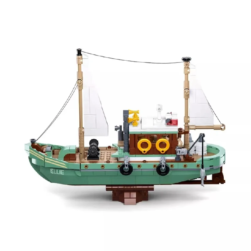 2022 New 610PCS City Creativity Fisherman Town Fishing Boat Ship Model Building Blocks DIY Bricks Kids Boys Toys Christmas Gift