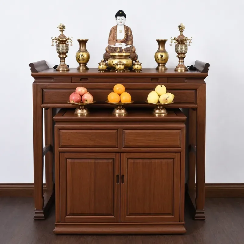 Modern Light Luxury Small Buddhist Shrine Cabinet Household Offering Table God of Wealth Incense Stand Storage Shelf