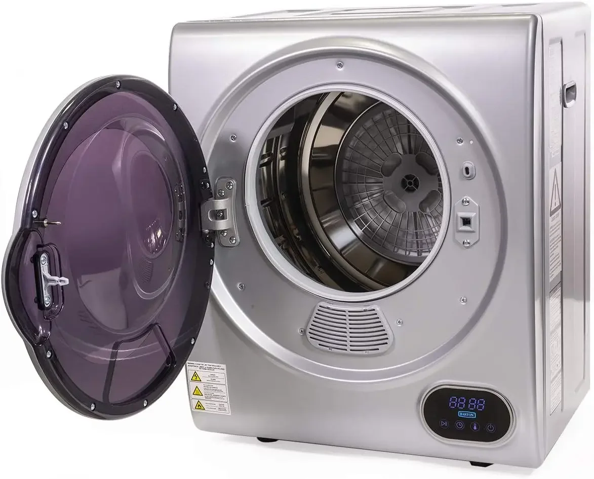 Tumble Dryer Silver w/Digital Timer Automatic Portable Electric RV Apartment Clothes Laundry Compact