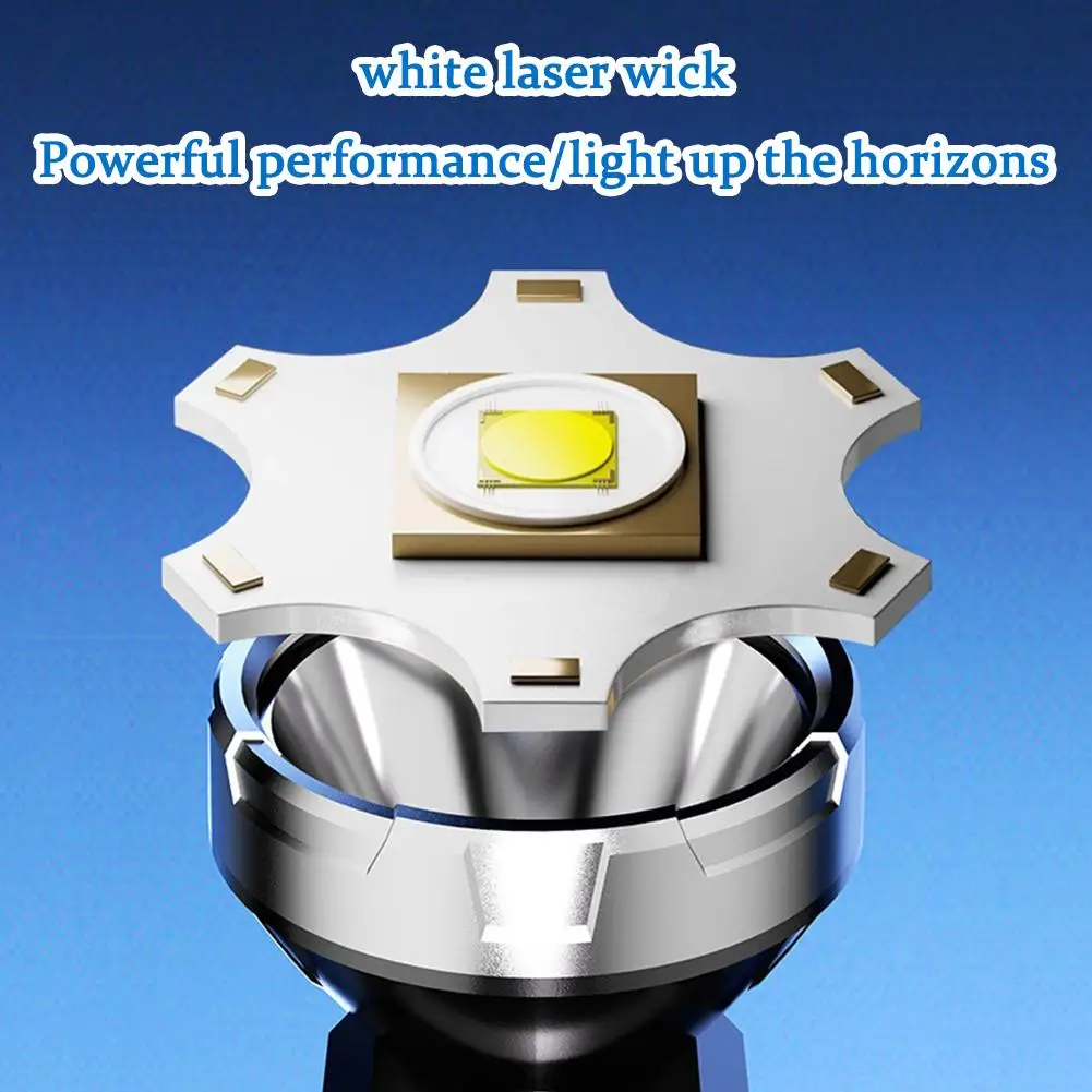 Multi-Functional Solar Flashlight - USB Rechargeable, High-Lumen LED Spotlight with Red and Blue Light Modes for Adventures