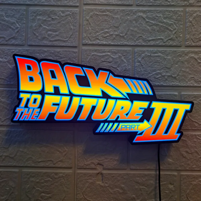 Back To The Future Logo LED Lightbox 3D Print Decortion Night Lights Custom Wall Decor for Cinema Kids Illuminated Gaming