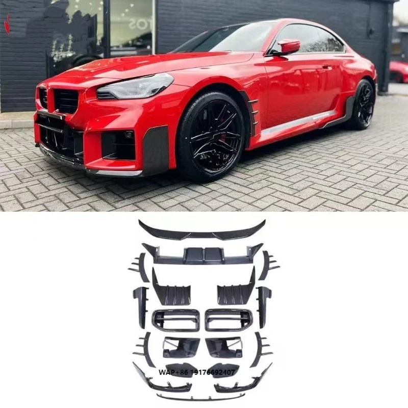 For  G87 M2 Carbon Fiber Body Kit G87 M2 MP Carbon Fiber Anterior Lip  Diffuser Spoiler M2 Bumper Accessories
