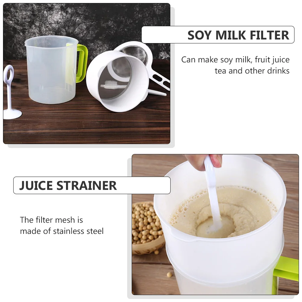 

Multipurpose Filters Set Soy Milk Fruit Juice Strainer Cup Stainless Steel Mesh Practical Design High Capacity Entertain Guests