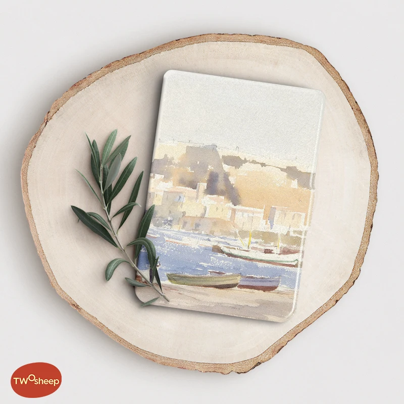 Twosheep 6-inch Case for Kobo Clara BW Clara Colour Clara 2E TPU Magnetic Flip Auto Wake Sleep TPU soft Cover Oil painting Monet