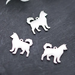 3pcs Cute Stainless Steel Dog Charms Lovely Animal Charms For Earrings Bracelet Necklace Pendant Handmade Jewelry Making DIY