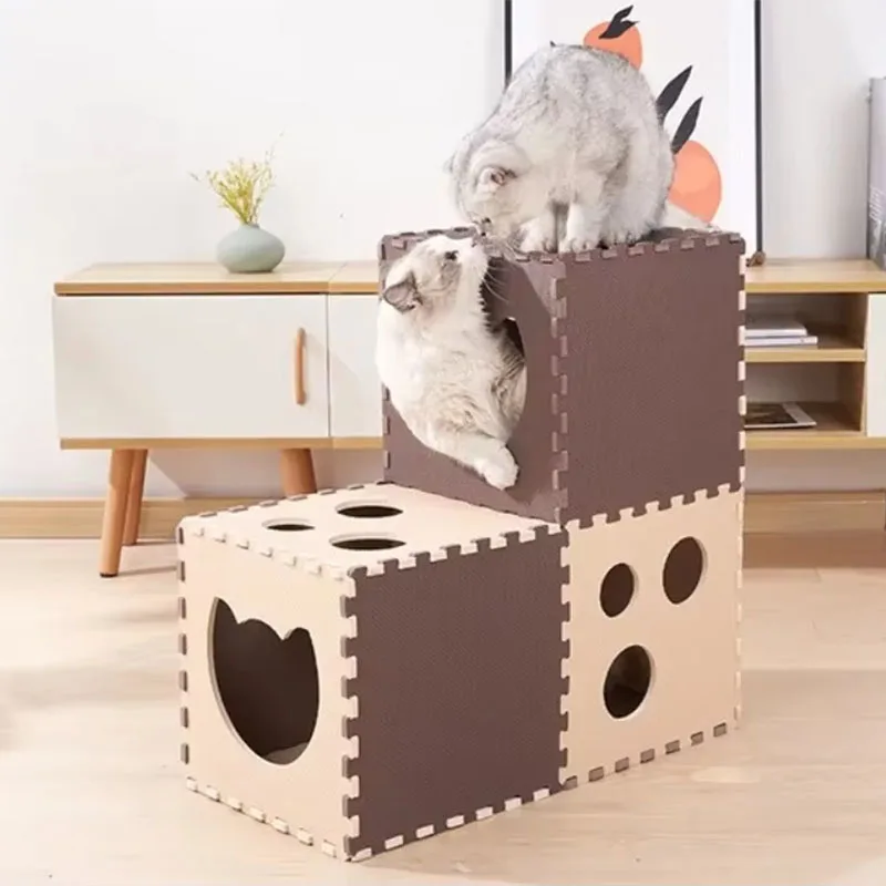 

Spliceable Cat Tunnel Toys Wear-resistant Easy To Store Cat Play Tunnel Cat Toy Breathable Drill Barrel Funny Pet Mat Pet House