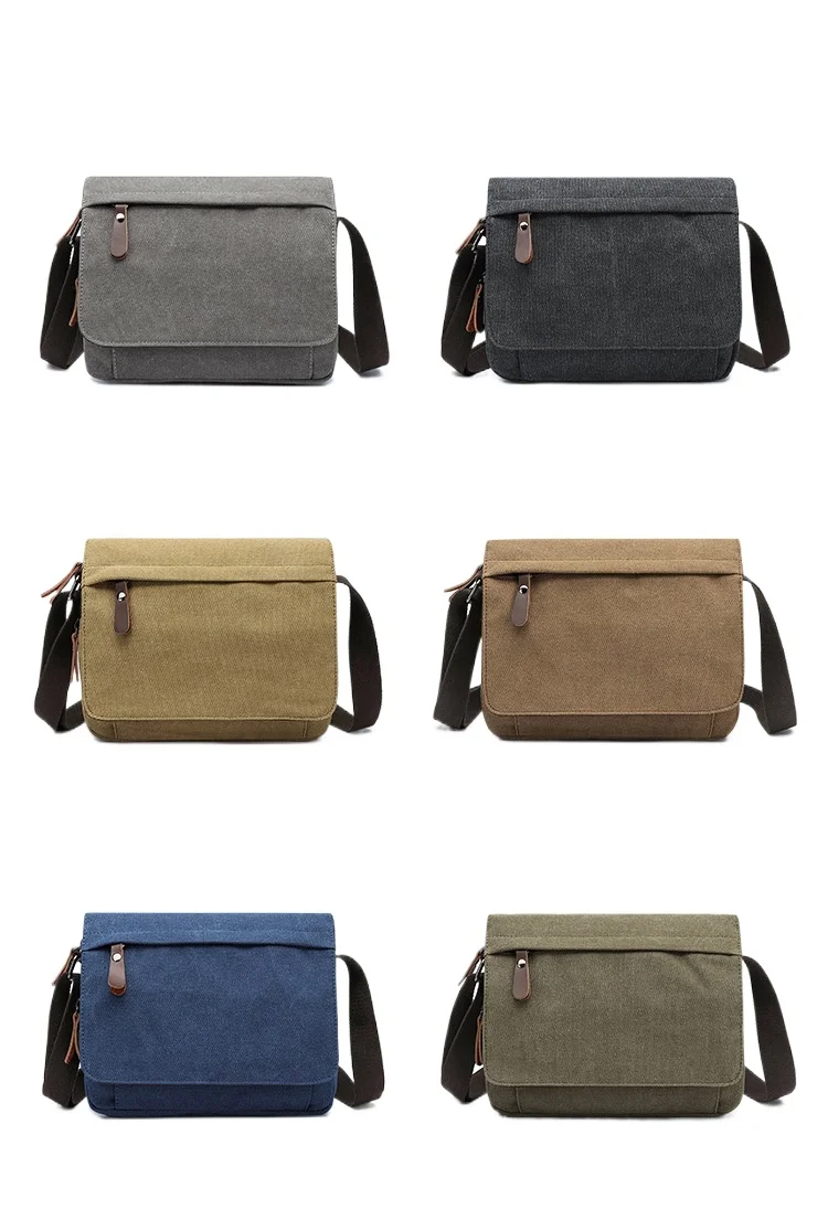 

Ретро-и износостойкая холщовая мужская сумка через плечо, плоская дорожная сумка через плечо большой вместимости