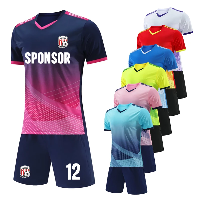 Traje de fútbol para hombre y niño, camisetas de fútbol, uniformes de fútbol DIY, conjunto de manga corta, camisetas de fútbol para adultos y niños, nuevo