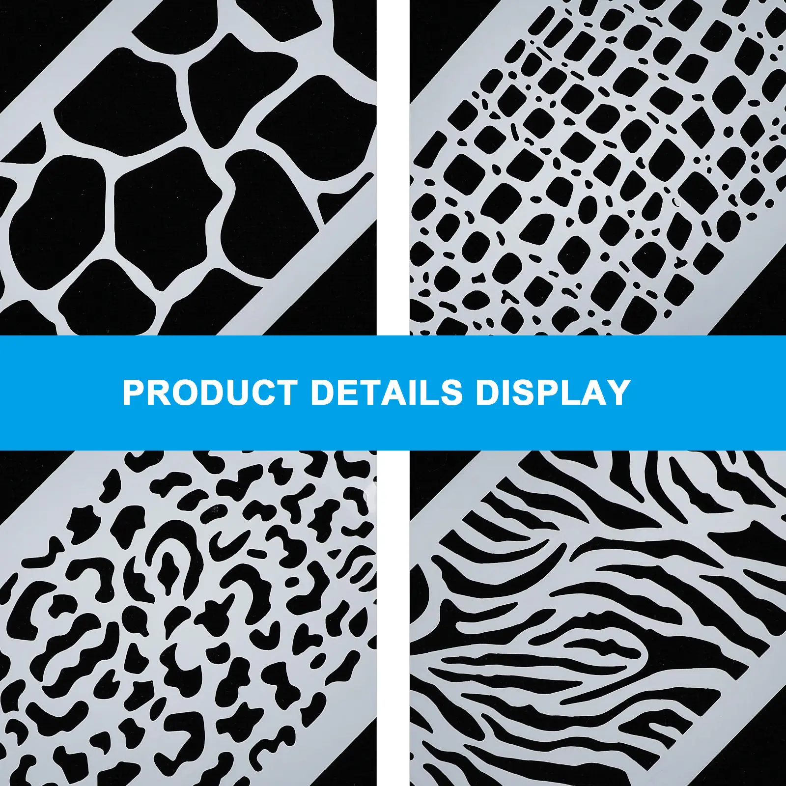 Cake Decorating Stencils 2 Sets Reusable Animal Print Leopard Cow Pattern Templates for Pet Party Cakes