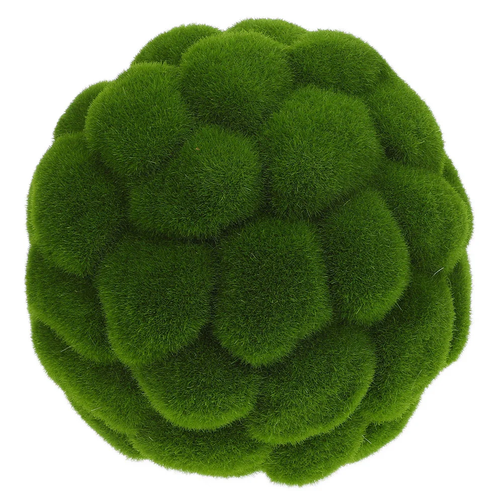 Mossy Balls Decorative Simulated Hair Transplantation Vase Filler Green Pvc Grass Decoration