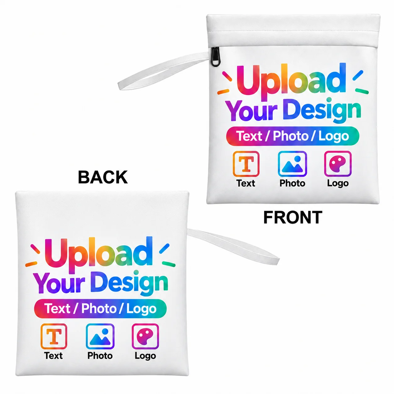 Personalized Handbag Custom Photo Logo Name 25.5x31cm Zipper Pouch Wristlet Bag Travel Makeup Cosmetic Pouch for Women Girls Use