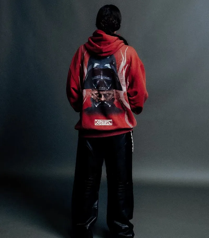 سترة بغطاء للرأس بتصميم شخصيات كرتونية هاراجوكو من Goth Harajuku سترة فضفاضة كبيرة الحجم غير رسمية ذات علامة تجارية على طراز الهيب هوب