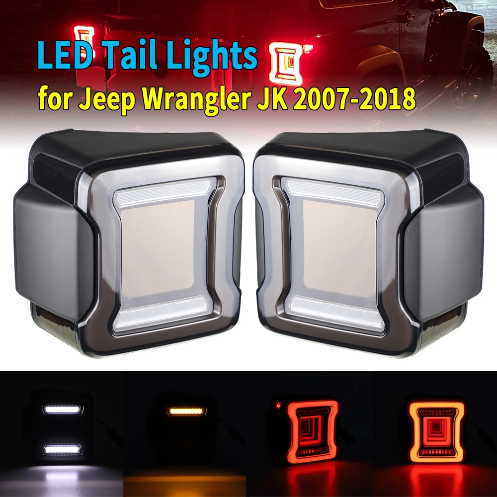 

LED Tail Lights for Jeep Wrangler JK 2007-2018 Taillight Rear Lamps Reverse Light Brake Light Turn Signal Light