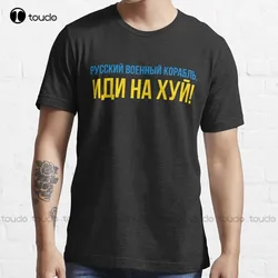Русский Военный Корабль, Иди Нах*Й! Russian Military Ship Warship, F Off! T-Shirt Cotton Outdoor Simple Vintag Casual Tee Shirts