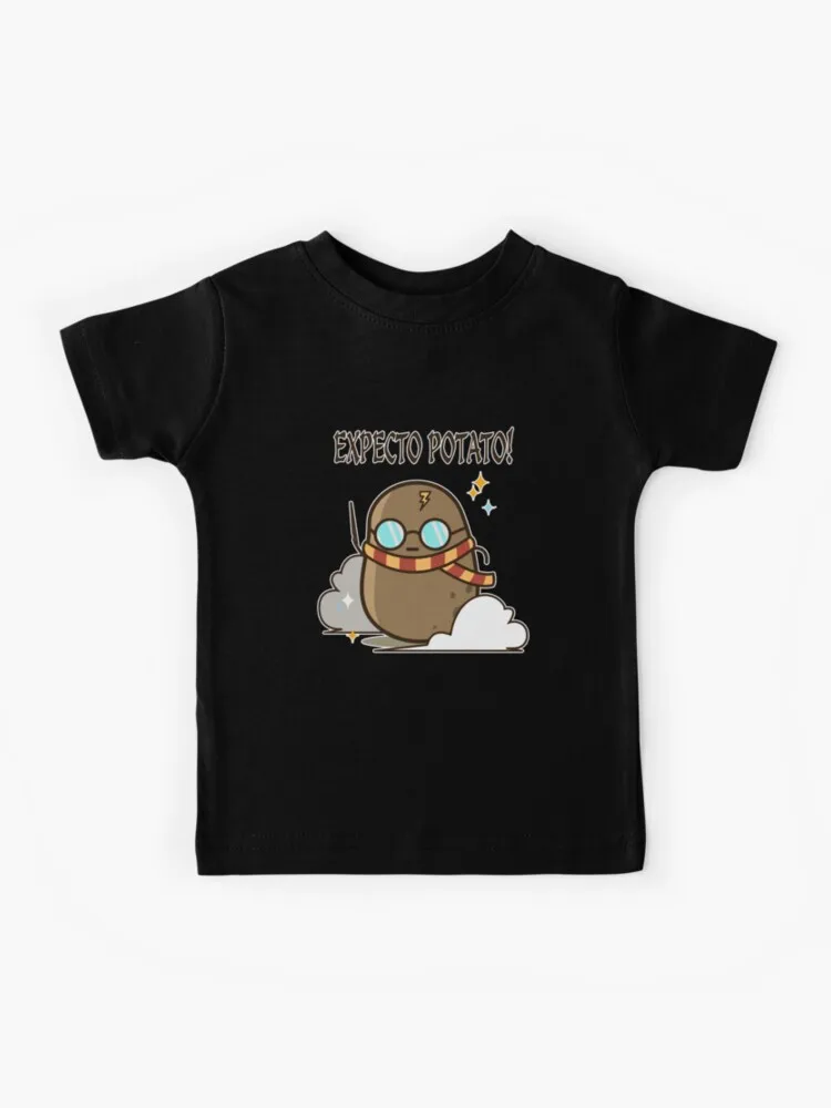 

Cute Expecto Potato Wizard Kid Boy Girls T-shirt Cotton Short Sleeve Tops Summer Tee Fashion Cartoon Cute Teenager Clothes Child