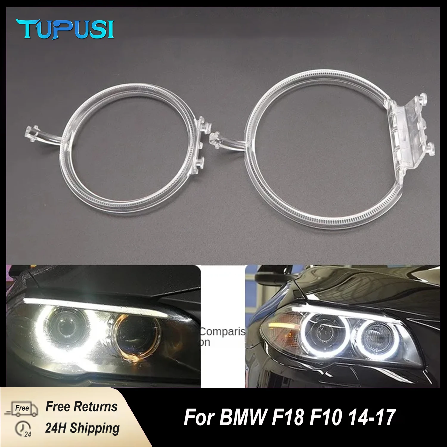 

2PCS For BMW 5 Series F18 F10 2014-2017 DRL Light guide plate Light guide tube Headlight Daytime Running Light Guide Angel Eye