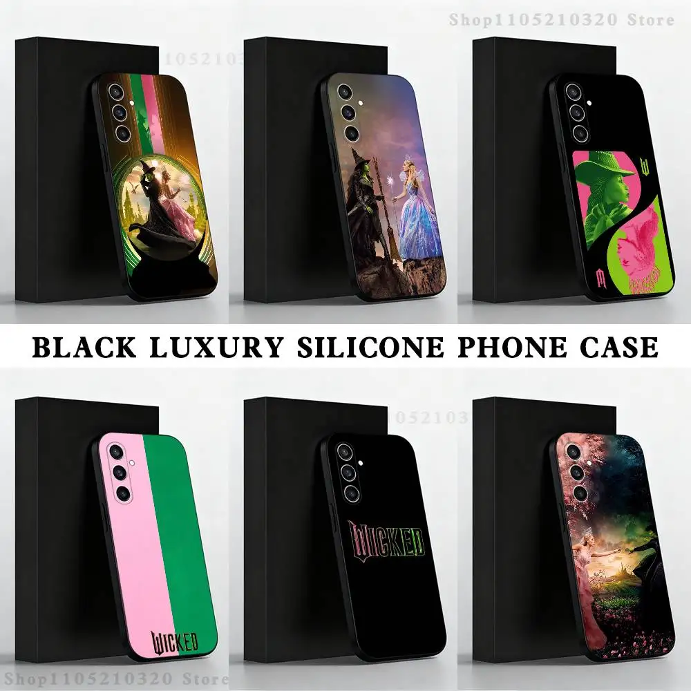 

W-Wicked Musical Green Pink Phone Case For Samsung S 25,24,23,22,30,21,10,9,Ultra,Plus,Lite,FE,4,5 G Black Soft Case