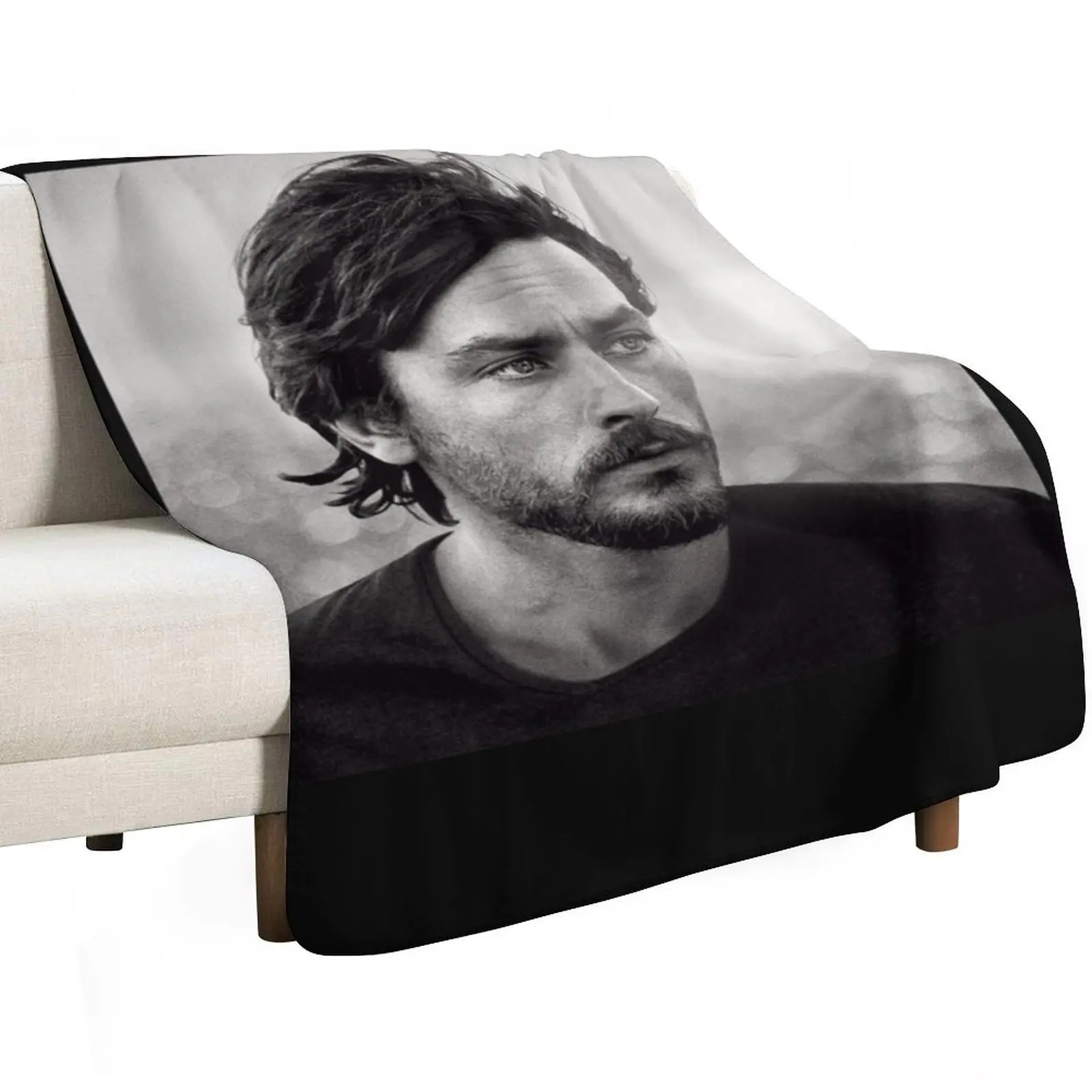 Alain Delon with beard Classic . Throw Blanket Camping blankets ands Sofas Soft Big Winter beds Large Blankets