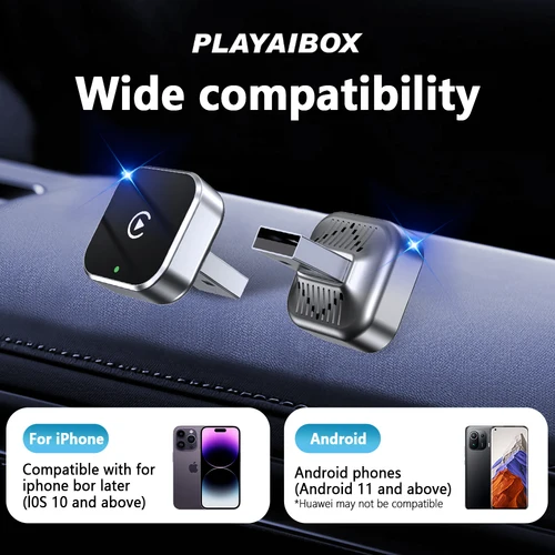 Imagen 1 del producto Cable a caja Carplay inalámbrica 2 en 1 Carplay y Android Auto MIni adaptador enchufe y enchufe para Mazda Subaru Audi Mazda Toyota VW MG kia