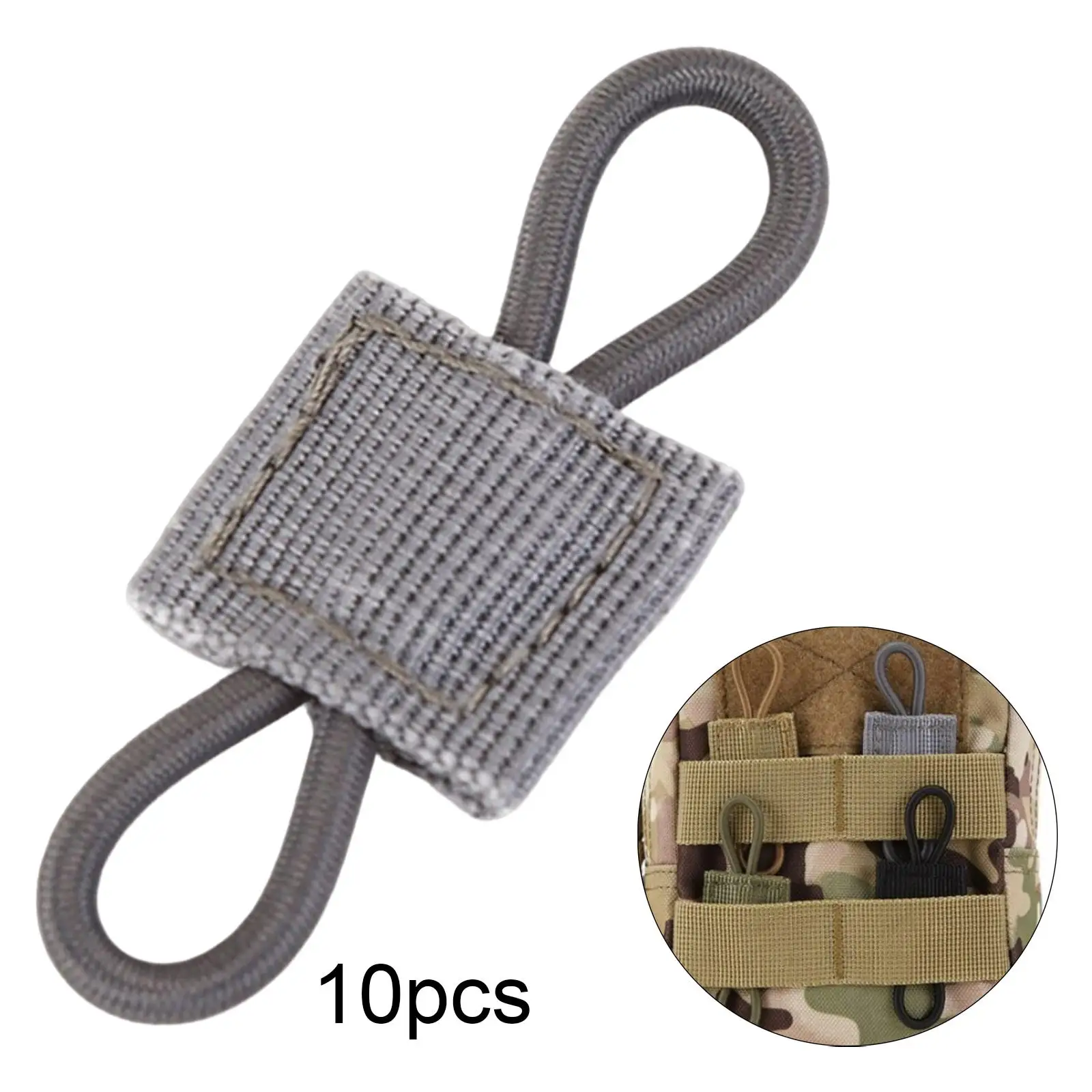 2xelastic 10pcs Molle Gurts chnalle für Ptt Antenne weit verwenden leicht grau