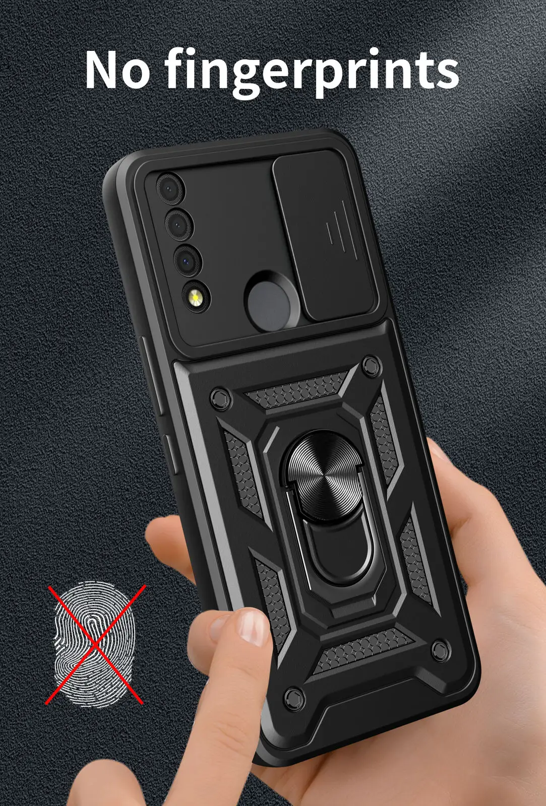 Magnetic Holder Ring Stand Shockproof Armor Case For TCL 30 XE 5G/TCL 20R 5G Phone Cover+Tempered Glass Screen Protector