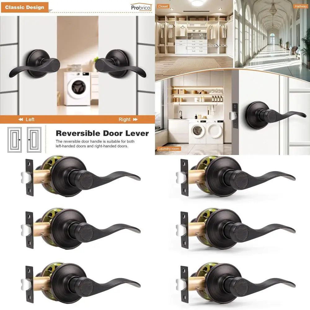 Oil Rubbed Bronze 3-Pack Interior Lever Door Locks without Keys