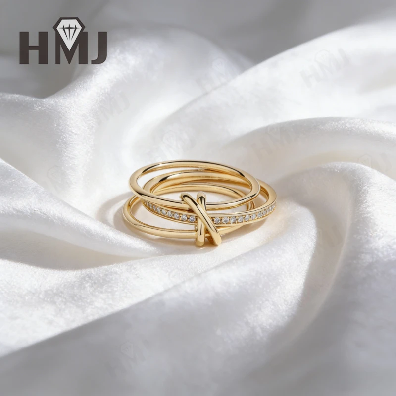 D Color VVS1 Moissanite Ring 925 Sterling Silver Infinity Love Knot Design Engagement Band for Women Anniversary Gift view 6