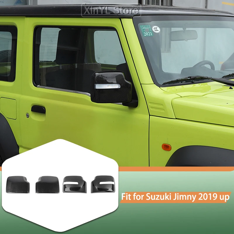 

Автомобильное зеркало заднего вида из АБС-пластика, декоративная крышка из углеродного волокна для Suzuki Jimny 2019, внешние аксессуары для автомобиля