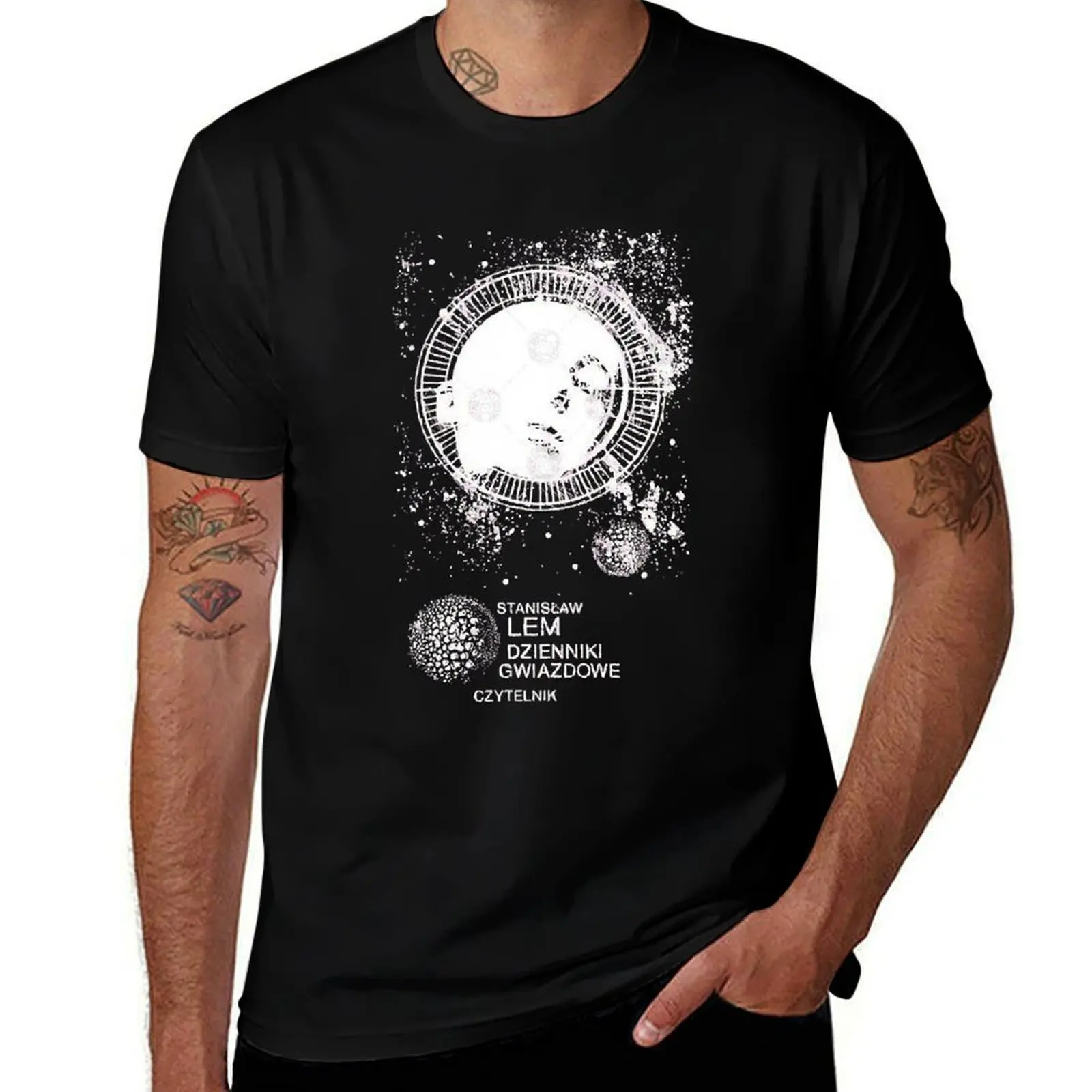 

Vintage Sci-Fi Book Cover The Star Diaries T-Shirt Athletic Fit Sports Short Sleeve Top