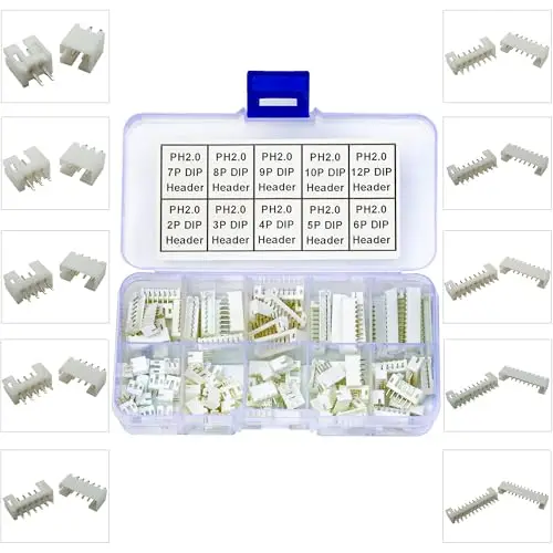 JST-DIP Header Connector Kit, PH2.0, Adaptador De Passo De 2mm, JST-PH, Cabeçalho Vertical Tipo Superior