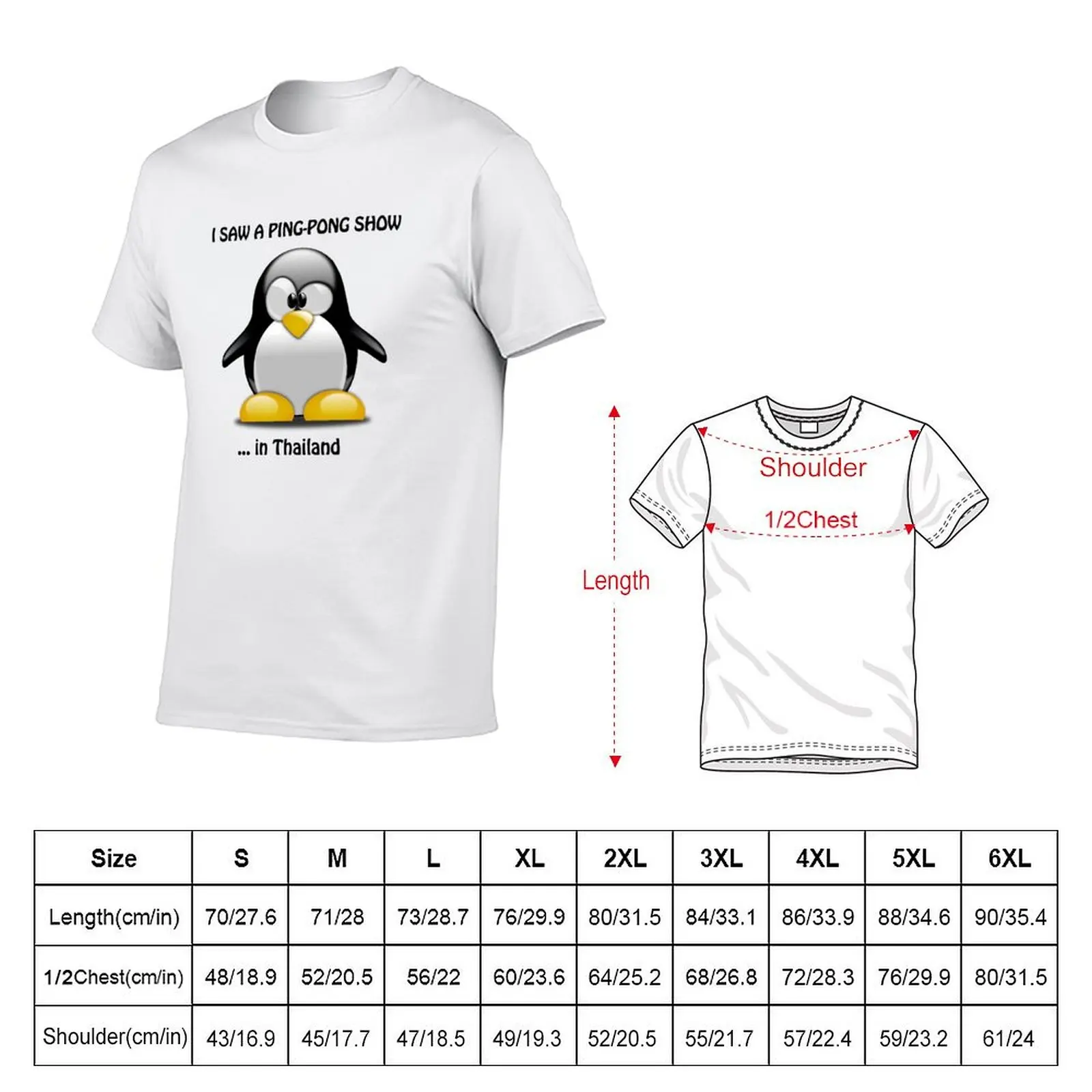 Ping Pong Show in Thailand T-Shirt Big Size Short Sleeve Tee for Men