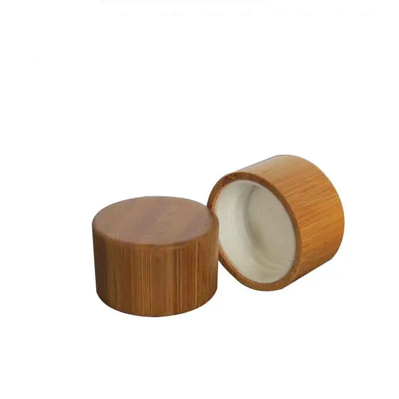 Eco-friendly Screw Bamboo Bottle Caps with Reducer Replace Empty Bottle Caps with Drop Plug Real Bamboo Cover Screw Cap