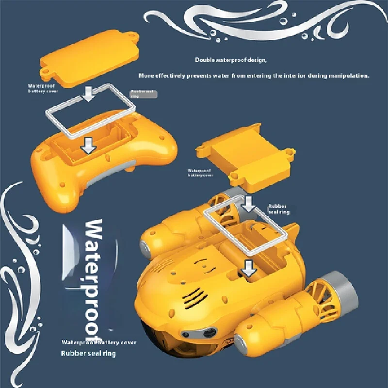 Controle Remoto Lancha com Spray de Luz, Impermeável Dupla Hélice, RC Barco, Piscina, Crianças Brinquedo, Presente para Meninos, 2.4g