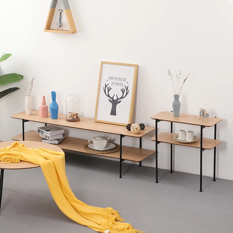 Standard Furniture Modern Simple Bookshelves Small Apartment TV Cabinet Storage Nordic Hollow Light Luxury Shelf Floor Cabinet